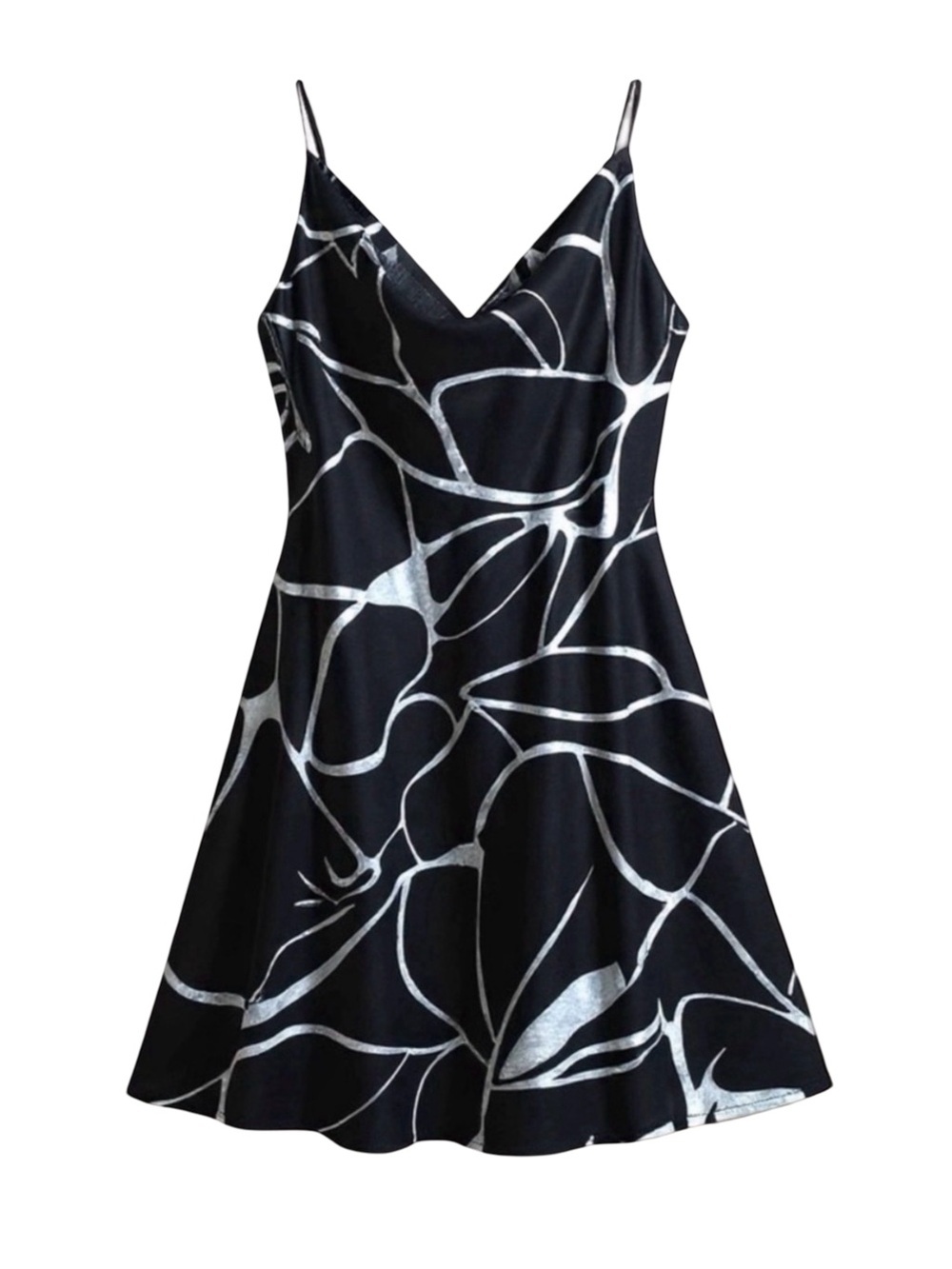 Cotton Candy LA Women’s Open Back Strappy Midi Dress. Black, Silver. Large